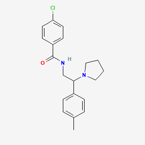 4-chloro-N-[2-(4-methylphenyl)-2-(pyrrolidin-1-yl)ethyl]benzamide