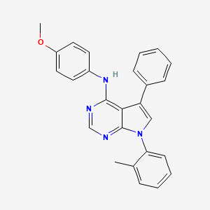 molecular formula C26H22N4O B11335411 N-(4-methoxyphenyl)-7-(2-methylphenyl)-5-phenyl-7H-pyrrolo[2,3-d]pyrimidin-4-amine 