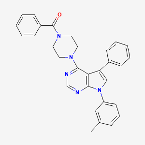 {4-[7-(3-methylphenyl)-5-phenyl-7H-pyrrolo[2,3-d]pyrimidin-4-yl]piperazin-1-yl}(phenyl)methanone