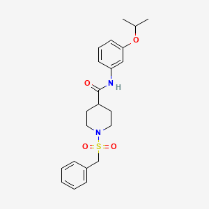 1-(benzylsulfonyl)-N-[3-(propan-2-yloxy)phenyl]piperidine-4-carboxamide