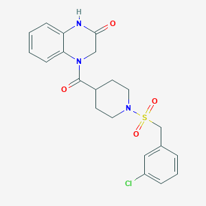 molecular formula C21H22ClN3O4S B11335498 4-({1-[(3-chlorobenzyl)sulfonyl]piperidin-4-yl}carbonyl)-3,4-dihydroquinoxalin-2(1H)-one 