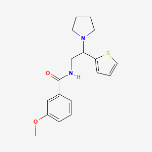 molecular formula C18H22N2O2S B11335512 3-methoxy-N-[2-(pyrrolidin-1-yl)-2-(thiophen-2-yl)ethyl]benzamide 