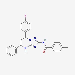 N-[7-(4-fluorophenyl)-5-phenyl-3,7-dihydro[1,2,4]triazolo[1,5-a]pyrimidin-2-yl]-4-methylbenzamide