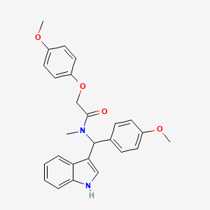 molecular formula C26H26N2O4 B11335533 N-[1H-indol-3-yl(4-methoxyphenyl)methyl]-2-(4-methoxyphenoxy)-N-methylacetamide 