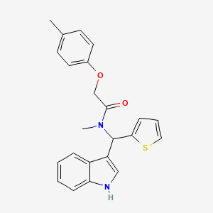 N-[1H-indol-3-yl(thiophen-2-yl)methyl]-N-methyl-2-(4-methylphenoxy)acetamide