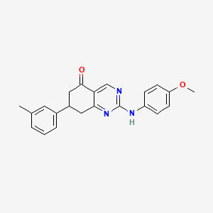 molecular formula C22H21N3O2 B11335545 2-[(4-methoxyphenyl)amino]-7-(3-methylphenyl)-7,8-dihydroquinazolin-5(6H)-one 