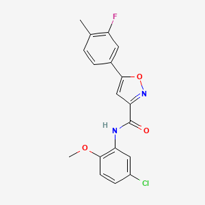 N-(5-chloro-2-methoxyphenyl)-5-(3-fluoro-4-methylphenyl)-1,2-oxazole-3-carboxamide