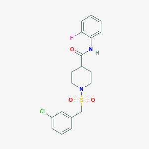 1-[(3-chlorobenzyl)sulfonyl]-N-(2-fluorophenyl)piperidine-4-carboxamide