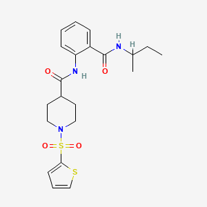 molecular formula C21H27N3O4S2 B11335557 N-[2-(butan-2-ylcarbamoyl)phenyl]-1-(thiophen-2-ylsulfonyl)piperidine-4-carboxamide 