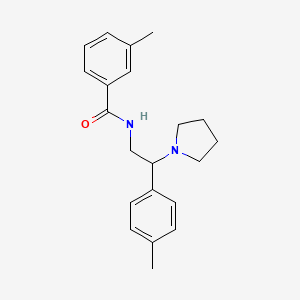 molecular formula C21H26N2O B11335575 3-methyl-N-[2-(4-methylphenyl)-2-(pyrrolidin-1-yl)ethyl]benzamide 