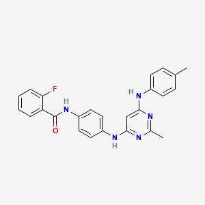 2-fluoro-N-[4-({2-methyl-6-[(4-methylphenyl)amino]pyrimidin-4-yl}amino)phenyl]benzamide