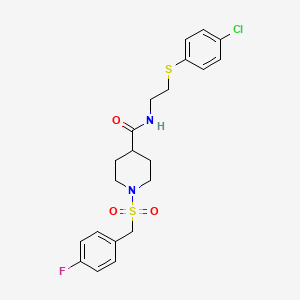 N-{2-[(4-chlorophenyl)sulfanyl]ethyl}-1-[(4-fluorobenzyl)sulfonyl]piperidine-4-carboxamide