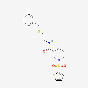 N-{2-[(3-methylbenzyl)sulfanyl]ethyl}-1-(thiophen-2-ylsulfonyl)piperidine-3-carboxamide