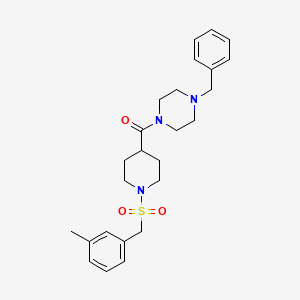 molecular formula C25H33N3O3S B11335607 (4-Benzylpiperazin-1-yl){1-[(3-methylbenzyl)sulfonyl]piperidin-4-yl}methanone 