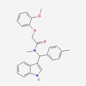 N-[1H-indol-3-yl(4-methylphenyl)methyl]-2-(2-methoxyphenoxy)-N-methylacetamide