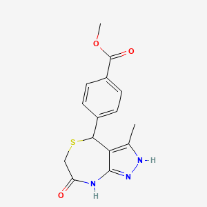 molecular formula C15H15N3O3S B11335638 methyl 4-(7-hydroxy-3-methyl-4,6-dihydro-1H-pyrazolo[3,4-e][1,4]thiazepin-4-yl)benzoate 