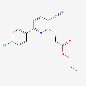 Propyl {[6-(4-chlorophenyl)-3-cyanopyridin-2-yl]sulfanyl}acetate