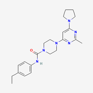 molecular formula C22H30N6O B11335645 N-(4-Ethylphenyl)-4-[2-methyl-6-(pyrrolidin-1-YL)pyrimidin-4-YL]piperazine-1-carboxamide 