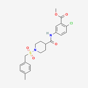 molecular formula C22H25ClN2O5S B11335655 Methyl 2-chloro-5-[({1-[(4-methylbenzyl)sulfonyl]piperidin-4-yl}carbonyl)amino]benzoate 