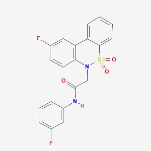 2-(9-fluoro-5,5-dioxido-6H-dibenzo[c,e][1,2]thiazin-6-yl)-N-(3-fluorophenyl)acetamide