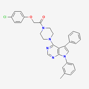 2-(4-chlorophenoxy)-1-{4-[7-(3-methylphenyl)-5-phenyl-7H-pyrrolo[2,3-d]pyrimidin-4-yl]piperazin-1-yl}ethanone