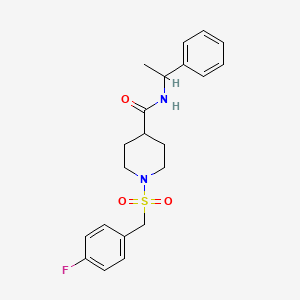 molecular formula C21H25FN2O3S B11335681 1-[(4-fluorobenzyl)sulfonyl]-N-(1-phenylethyl)piperidine-4-carboxamide 