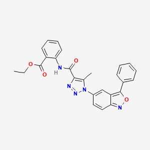 molecular formula C26H21N5O4 B11335689 ethyl 2-({[5-methyl-1-(3-phenyl-2,1-benzisoxazol-5-yl)-1H-1,2,3-triazol-4-yl]carbonyl}amino)benzoate 