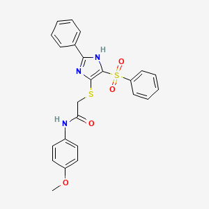 N-(4-methoxyphenyl)-2-{[2-phenyl-4-(phenylsulfonyl)-1H-imidazol-5-yl]sulfanyl}acetamide