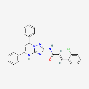 molecular formula C26H20ClN5O B11335706 (2E)-3-(2-chlorophenyl)-N-(5,7-diphenyl-3,7-dihydro[1,2,4]triazolo[1,5-a]pyrimidin-2-yl)prop-2-enamide 