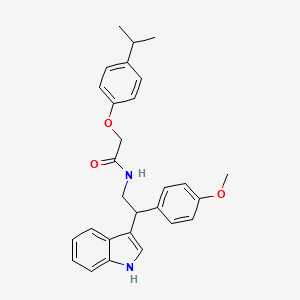 molecular formula C28H30N2O3 B11335714 N-[2-(1H-indol-3-yl)-2-(4-methoxyphenyl)ethyl]-2-[4-(propan-2-yl)phenoxy]acetamide 