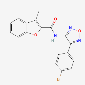 molecular formula C18H12BrN3O3 B11335720 N-[4-(4-bromophenyl)-1,2,5-oxadiazol-3-yl]-3-methyl-1-benzofuran-2-carboxamide 