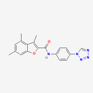 molecular formula C19H17N5O2 B11335733 3,4,6-trimethyl-N-[4-(1H-tetrazol-1-yl)phenyl]-1-benzofuran-2-carboxamide 