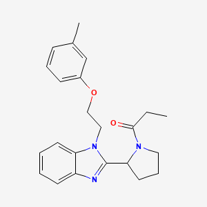 1-(2-{1-[2-(3-methylphenoxy)ethyl]-1H-benzimidazol-2-yl}pyrrolidin-1-yl)propan-1-one