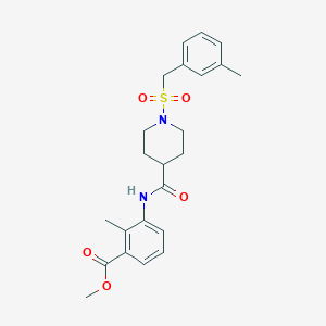 molecular formula C23H28N2O5S B11335787 Methyl 2-methyl-3-[({1-[(3-methylbenzyl)sulfonyl]piperidin-4-yl}carbonyl)amino]benzoate 