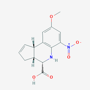 molecular formula C14H14N2O5 B113358 (3aR,4S,9bS)-8-methoxy-6-nitro-3a,4,5,9b-tetrahydro-3H-cyclopenta[c]quinoline-4-carboxylic acid CAS No. 956523-97-0