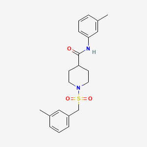 molecular formula C21H26N2O3S B11335807 1-[(3-methylbenzyl)sulfonyl]-N-(3-methylphenyl)piperidine-4-carboxamide 