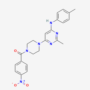 molecular formula C23H24N6O3 B11335808 2-methyl-N-(4-methylphenyl)-6-[4-(4-nitrobenzoyl)piperazin-1-yl]pyrimidin-4-amine 