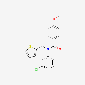 molecular formula C21H20ClNO2S B11335816 N-(3-chloro-4-methylphenyl)-4-ethoxy-N-(thiophen-2-ylmethyl)benzamide 