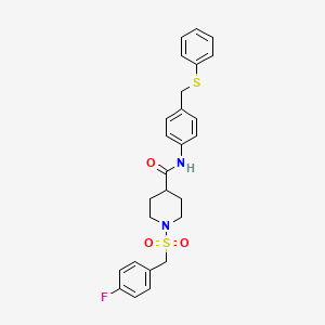 1-[(4-fluorobenzyl)sulfonyl]-N-{4-[(phenylsulfanyl)methyl]phenyl}piperidine-4-carboxamide