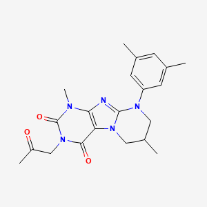 molecular formula C21H25N5O3 B11335884 9-(3,5-dimethylphenyl)-1,7-dimethyl-3-(2-oxopropyl)-1H,2H,3H,4H,6H,7H,8H,9H-pyrimido[1,2-g]purine-2,4-dione 