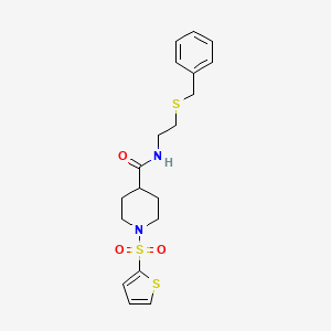 N-[2-(benzylsulfanyl)ethyl]-1-(thiophen-2-ylsulfonyl)piperidine-4-carboxamide