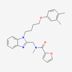 N-({1-[4-(3,4-dimethylphenoxy)butyl]-1H-benzimidazol-2-yl}methyl)-N-methylfuran-2-carboxamide