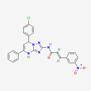 (2E)-N-[7-(4-chlorophenyl)-5-phenyl-3,7-dihydro[1,2,4]triazolo[1,5-a]pyrimidin-2-yl]-3-(3-nitrophenyl)prop-2-enamide