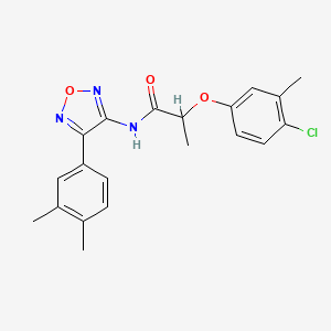 molecular formula C20H20ClN3O3 B11335925 2-(4-chloro-3-methylphenoxy)-N-[4-(3,4-dimethylphenyl)-1,2,5-oxadiazol-3-yl]propanamide 