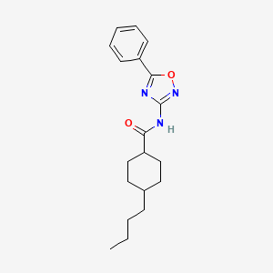 molecular formula C19H25N3O2 B11335957 4-butyl-N-(5-phenyl-1,2,4-oxadiazol-3-yl)cyclohexanecarboxamide 