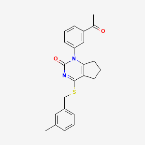 molecular formula C23H22N2O2S B11335960 1-(3-acetylphenyl)-4-[(3-methylbenzyl)sulfanyl]-1,5,6,7-tetrahydro-2H-cyclopenta[d]pyrimidin-2-one 