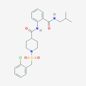 1-[(2-chlorobenzyl)sulfonyl]-N-{2-[(2-methylpropyl)carbamoyl]phenyl}piperidine-4-carboxamide