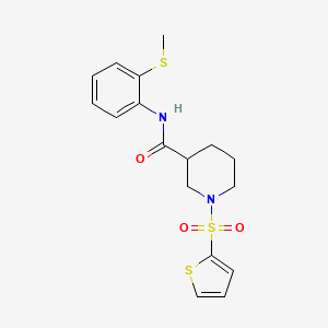 molecular formula C17H20N2O3S3 B11335980 N-[2-(methylsulfanyl)phenyl]-1-(thiophen-2-ylsulfonyl)piperidine-3-carboxamide 