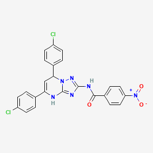 molecular formula C24H16Cl2N6O3 B11335989 N-[5,7-bis(4-chlorophenyl)-4,7-dihydro[1,2,4]triazolo[1,5-a]pyrimidin-2-yl]-4-nitrobenzamide 