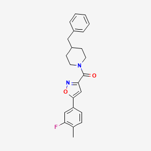 molecular formula C23H23FN2O2 B11335994 (4-Benzylpiperidin-1-yl)[5-(3-fluoro-4-methylphenyl)-1,2-oxazol-3-yl]methanone 